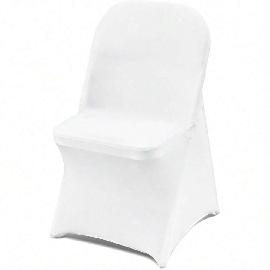 12 Pcs White Chair Covers Polyester Spandex Chair Cover Stretch Slipcovers For Wedding Party Dining Banquet Flat-Front Chair Covers GP - D - Xem 1