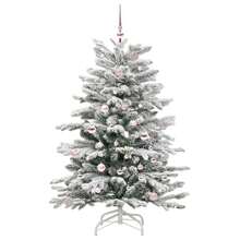 Artificial Hinged Christmas Tree White 150 Cm PE And PVC - White - View 4