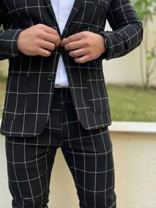 Men's Set Blazer Pants Slim Suit Formal Fashion