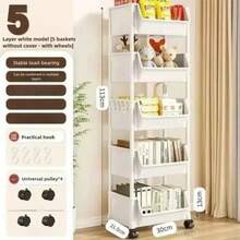 Madebyblanc Multi-Functional Rolling Storage Cart - Multi-Tier Storage Rack For Kitchen, Bathroom And Living Room, Easy Mobility Design, Plastic Structure, Bathroom Storage Cart, Shelving