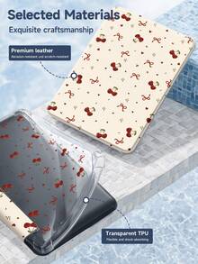 Cute Red Cherry Pattern Tablet Case Compatible With IPad Air 11-Inch M3 2025 / M2 2024, IPad Air 5th Generation 2022 , IPad (A16) 11 Inch 11th Generation 2025,Compatible With Samsung Galaxy Tab,Kindle Paperwhite 12th Gen 2024, Clear Back ,Fashion Pattern Protective Case,Automatic Sleep And Wake-Up Function, Airbag Protection, Suitable For Gifts And Office Use - Multicolor - View 10