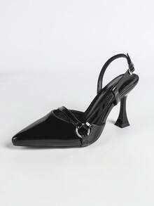 Women's Black Elegant Sexy Minimalist Pointed Toe High Heels, Comfortable Casual Wear, Suitable For Work, Party, Versatile - Black - View 6