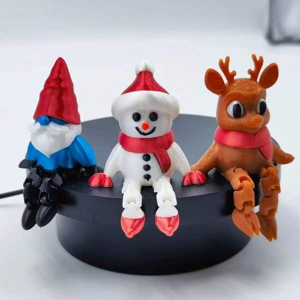 3D Christmas Decor Ornaments - Santa Claus, Snowman, Reindeer Figurines, Christmas Gifts & Decorations