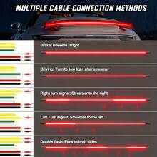 Barra de luces traseras LED de 1 pieza, 120 cm (48 pulgadas) - Luz de carreras roja de alta intensidad para autos, camionetas y SUV con carcasa de fibra de carbono, efecto cinta y montaje cableado de 12 V CC - Montaje adhesivo/con enganche fácil para conducción nocturna y estilo, 12 V, cableado, sin baterías - Luz trasera - 1,2 m - Ver 4