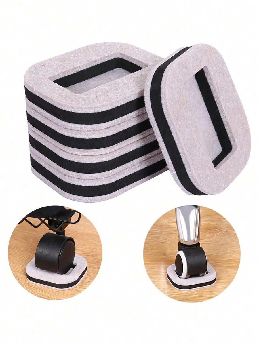 5pcs/1pc Anti-Slip Furniture Pads, Non-Slip Felt Pads For Sofa, Chair, Couch, Bed Legs, Protect Hardwood Floors, Suitable For Home And Office Use - White/brown - View 1