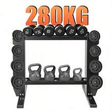 Compact Dumbbell Rack Heavy Duty Dumbbell Rack Dumbbell Rack Weight Storage Rack Compact Gym Storage Rack Kettlebell Rack Multi-Tier Weight Rack Home Fitness Racks - สีดำ - ดู 1