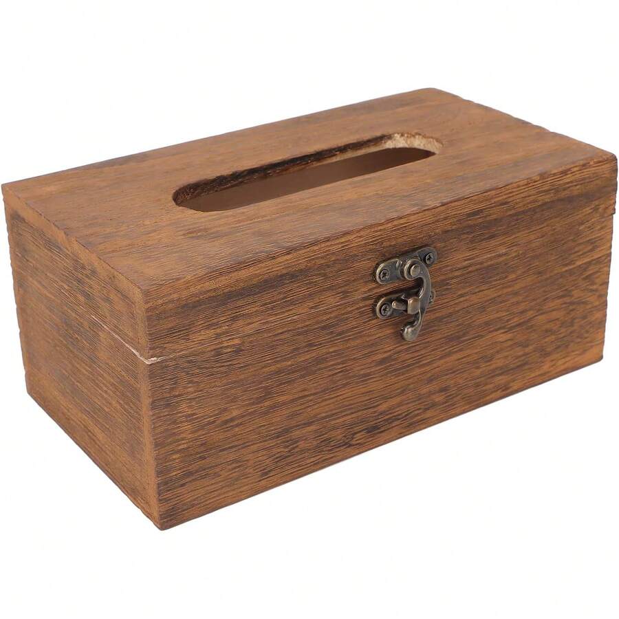 ZJchao Caja de Pañuelos, Cubierta de Caja de Pañuelos Vintage Decorativa Retro para Servilletas Caja de Almacenamiento de Toallas de Papel Soporte Rectangular para Pañuelos Soporte para Dispensador - 1 - Ver 1