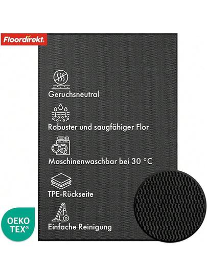Floordirekt Premium Doormat Entrance Area, 80 120 Cm, Anthracite, Dirt Trapper Mat Indoor Outdoor Non Slip Washable, Clean Hallway, Tapijt Front Door, Sky Novo view 3