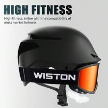 Gafas de esqu con funda - Gafas de nievesnowboard OTG para hombres, mujeres y jvenes - Proteccin W1 - Montura negra / Lente roja - Ver 8