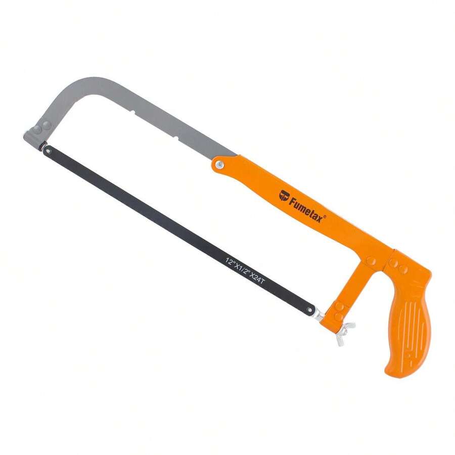 Arco de Sierra Profesional Ajustable FUMETAX | Segueta de Solera Reforzada para Cortes de METAL, PVC y Tubería | Compatible 10" y 12" - Negro - Ver 1