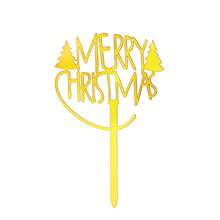 Decoración para tarta de Navidad 2026 "Feliz Navidad" en fuente cursiva, suministros de decoración para fiestas con tema navideño