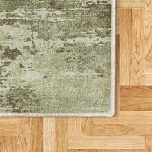 Retro Mid Century Abstract Pattern Rug On Ivory Background, Dark Orange And Reseda Green, 4' X 5' 5", Ideal For Bedroom, Dorm And Living Room - Pale Green - 查看 2