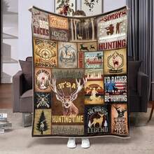 Deep Forest Theme, Bigfoot And Forest, Elk, Bear Patterns,Super Soft Flannel Printed  Blanket,As Birthday Gifts, Family, Wedding, Souvenir Blankets, Polyester Blankets Suitable For All Seasons, Washable, Machine Washable, Lightweight, Breathable, Comfortable, Warm, Unique, 280gsm For Him, Her Personalized Ideal Gifts For Her, Him, Family, Boyfriend, Girlfriend, Father, Family, Mother, Lover, Daughter, Son, Grandfather, Grandmother, Friend, Classmate, Pet.    Perfect Nap, Camping, Travel, Home, Daily Life, Office Decoration, Birthday, Anniversary, Valentine's Day, Thanksgiving, Christmas, Halloween, Mother's Day, Father's Day, Wedding, New Year Gifts ,Sofa,Bed,Car,Bedroom,Living Room,Office,  Outdoor Camping, Beach,Wall Decoration - 多色12 - 查看 1