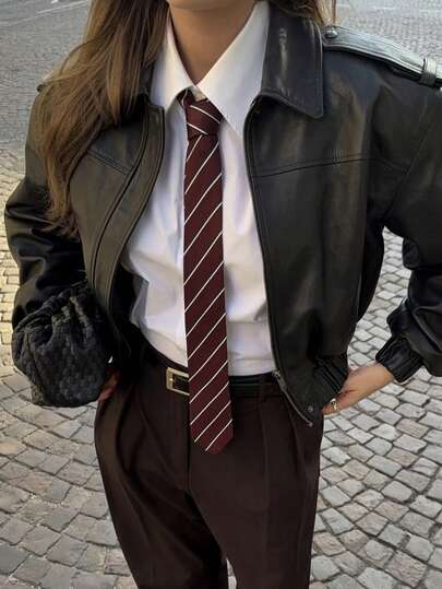 1 pezzo Cravatta classica a righe per uniforme scolastica da donna/studentessa, motivo scozzese inglese, accessorio per cosplay e feste