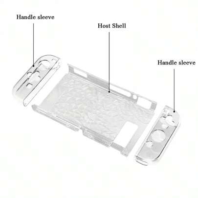 2pcs Controller Protective Case + 1pc Diamond Pattern Protective Case Set For Nintendo Switch, Anti-Drop, Anti-Explosion, Anti-Scratch, Anti-Sweat, Enhancing Gaming Experience