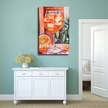 1pc Vintage Aperol Spritz Cocktail Poster - Modern Canvas Wall Art Bar Cart Decor For Bedroom, Living Room, Home Office, Kitchen, Dorm, Or Dining Area, Living Room Artwork | Artistic Food Poster | Vibrant Illustration, Wall Decor No Frame