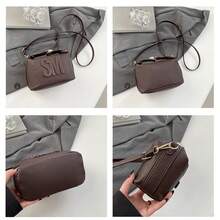 Square Crossbody Bag For Women  Letter Small Shoulder Purse Casual Handbag For Office Party Club - màu nâu - Xem 6