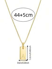 1pc Exquisite Fashion Jewelry Necklace, Stainless Steel A-Z,26 English Initials Pendant, Holiday, Suitable Women To Wear Daily Stainless Steel Letter Pendant Necklace - 黃金3 - 查看 6