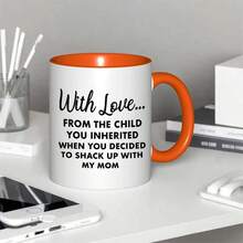 11oz Bonus Dad Mug - Step Dad Gift From Daughter/Son With Funny Step Parent Saying, "With Love From The Youngsters You Inherited" - Clear Glass Coffee Cup With Black Lettering, Father's Day, Christmas, Valentine's, Stepdad Gifts For Bonus Dad, Hand Wash Only, Reusable & Non-Slip, Perfect For Travel, Ideal For Bonus Dads & Stepdads, Heartfelt Keepsake For Stepfamily Celebrations