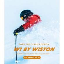 Gafas de esqu con funda - Gafas de nievesnowboard OTG para hombres, mujeres y jvenes - Proteccin W1 - Montura negra / Lente roja - Ver 3