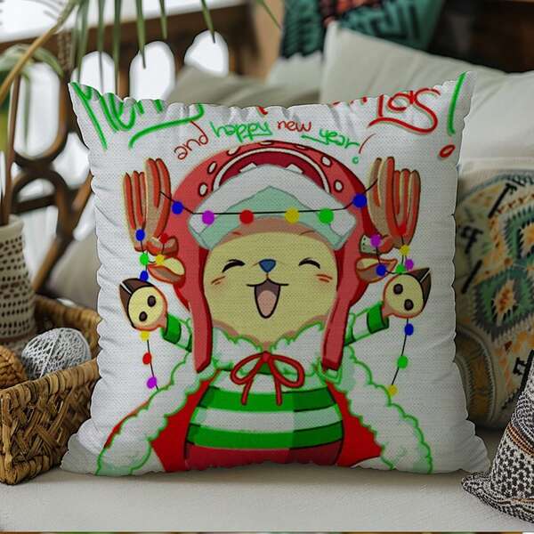 Fronha de anime e mangá de uma peça - logotipo icônico de uma peça e design de chapéu de pirata (Monkey D. Luffy, Zoro, Roronoa Zoro) - Fronha macia para cama, sofá e decoração de quarto - Lavável à máquina com fecho de zíper, enchimento de travesseiro não incluído