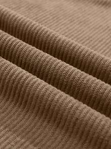 男士加大码灯芯绒宽松直筒裤，休闲街头风格，适合春秋季 - 卡其色 - 查看 4