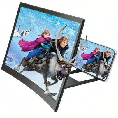 12-Inch Curved HD Mobile Phone Screen Amplifier - Isotropic Magnification, Easy To Use And Carry