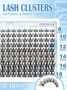 10-16mm CC Curl Lightweight & Fluttery Natural-Looking Eyelash Clusters, Cartoon Style, 100pcs Single Lash Clusters, Multi-Purpose DIY Eyelash Extension, Easy For Beginners, Great Gift For Women & Girls - D - View 7