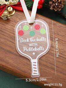 Deck The Halls With Pickleballs, Pickleball Transparent Acrylic Ornament, Xmas Hanging Acrylic Ornaments, Personalized Pickleball Christmas Ornament, Deck The Halls Gifts For Pickleball Lover And Sport Lovers - Clear - 查看 8