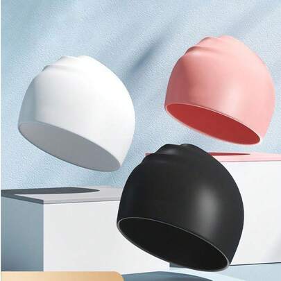 1 Mũ bơi silicon đàn hồi cao dành cho cả nam và nữ, Thiết bị tập bơi chống thấm nước, Chuyên dụng cho thi đấu bơi lội