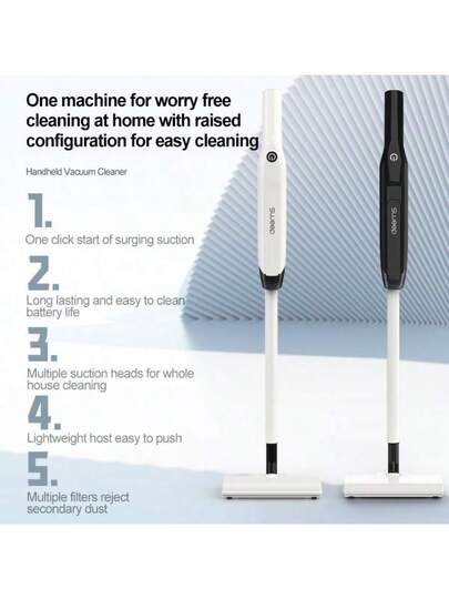 Mini Stofzuiger Cleaner, Portable Cordless Car Vacuum, Multi Modes USB Charging Brush Head Home Office view 4