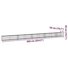 vidaXL Gabbia di pietra con coperchio 900x50x50 cm in ferro zincato