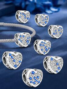1 pieza Exquisito colgante con el signo del zodíaco, adecuado para que las mujeres lo usen, se puede utilizar para hacer joyas DIY como pulseras y brazaletes, un excelente regalo para la novia - Cuentas de constelación en forma de corazón - Ver 4