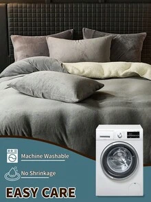 2/3pcs Duvet Cover Set, Winter Warm, Ultra-Soft, Fluffy, Crystal Velvet, Anti-Static, Skin-Friendly, Fade-Resistant, Fits Twin/Full/Queen/King Size, Machine Washable For Bedroom Home And Student Dorm, Luxury Bedding Set, Autumn Decor, Winter Decor