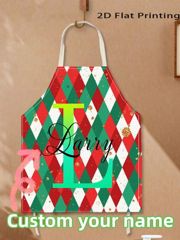 1pc Christmas Home Decor Funny Chef Cooking Apron, Personalized Name/Text Custom - Christmas Gift New Kitchen Apron - Ideal Grilling, Baking, Cooking Gift For Dad, Mom, Chef (Father's Day, Mother's Day, Christmas) - One Size Fits All Adult Apron And Chef Apron