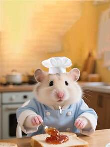 1件/2件新款仓鼠厨师帽，搞笑仓鼠变身厨师帽，仓鼠，豚鼠，小宠物帽，蛇，鹦鹉，鸟，鸡，鸭，蜥蜴帽