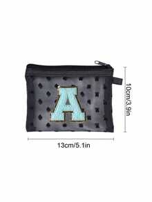 Mini Portable Mesh Medicine Bag, First Aid Kit With Blue Towel Embroidered Letters A-Z, Medical First Aid Kit, Outdoor Household Medicine Pill Storage Bag, Travel Storage Bag, Makeup Bag, Cosmetic Bag, Vacation Storage Bag, Skincare Bag, Lip Oil Storage Bag, Mother's Day Gift, Birthday Gift, Bathroom Storage, Student Dormitory Wash Bag, Gifts For Wives, Family, And Friends, Make Up Organizer - Multicolor - View 11