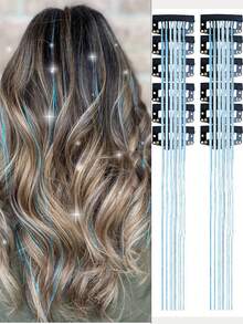 12 件套 BB 夹金属丝发饰 20 英寸闪光金属丝发夹 耐热假发 闪亮仙女发饰 - 彩色 - 查看 16