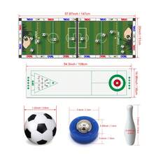 1 套足球射门、冰壶、沙狐球和保龄球 4 合 1 赢家游戏 - 适合所有年龄段儿童和成人的趣味家庭游戏