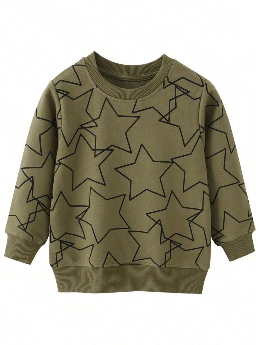 Boys' Girls' Casual Top Children's Long Sleeve Top Children's Clothing Comfortable Breathable - Verde militar - Ver 1