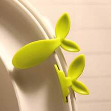 2个ABS塑料创意绿叶马桶座圈提手，马桶盖提手工具，适用于马桶座圈和马桶盖。