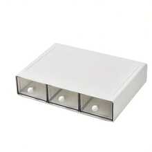 Stackable Drawer Style Makeup Organizer Box, Desktop Stationery Storage Container, Freely Combinable Multi-Layer - Multicolor - View 8