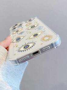 1pc Creative Glitter Moon Star Sun Pattern Transparent Shockproof Phone Case Compatible With Apple XS/XS Max/XR/11/12/13/14/14 Plus/15/15 Plus/16/16 Plus/7/8 Plus/17/17 Pro And Other Models - Multicolor - View 5