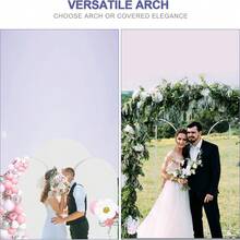 Arch Backdrop Stand And Cover Set(7.3FT,6FT,6FT), Metal Balloon Arch, Wedding Stand Metal Frame For Birthday, Party, Baby Shower, Graduation Ceremony, White - 白色 - 查看 6
