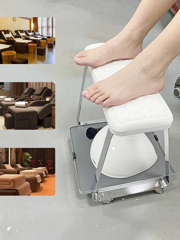 Reposapiés profesional para pedicura, estación de pedicura, carrito de pedicura, taburete de pedicura con bandejas de almacenamiento para manicura, salón de uñas, spa de pies, estudio de belleza, spa en casa