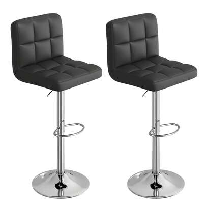 Set di 2 sgabelli da bar con schienale, altezza regolabile e girevole a 360°, seduta , struttura in metallo, sgabelli da cucina moderni per bar, bancone e sala da pranzo