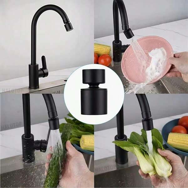 1pc Bathroom Kitchen Universal Alloy Rotatable Splash Filter Faucet Nozzle, Bathroom Faucet Telescopic Adapter Foam Nozzle, Dual-Mode Water Outlet, Bathroom Faucet, Bathroom Supplies, Kitchen Faucet, Kitchen Supplies.