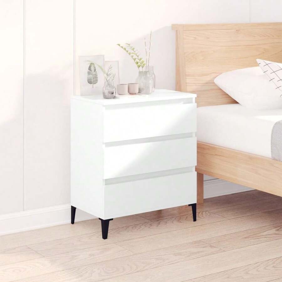 vidaXL Sideboard Weiß 60x35x70 cm Holzwerkstoff - Weiss - Übersicht 1