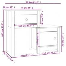 vidaXL 2 Stück Nachttische Weiß 79,5x38x65,5 Cm Massivholz Kiefer - Weiss - Übersicht 9
