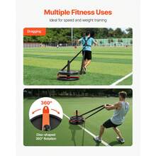 Traîneau de musculation, traîneau de puissance, traîneau de musculation pour améliorer la vitesse pendant les exercices sportifs, équipement de fitness avec ceinture, pour disques de poids de 51 mm, orange et noir - Schlitten Schwarz 2" Drehwerk - Voir 3